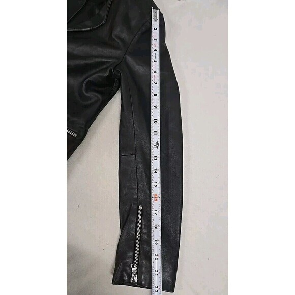 SANDRO PARIS Moto Jacket Lamb Leather Black Women’s Size 1 /US Size 4 SMALL - Picture 11 of 12